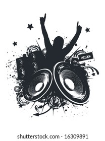 Music Hands Up Vector Illustration