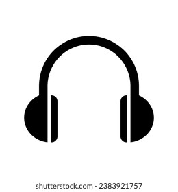 Music Headphone Accessory Black Icon Vector Illustration