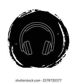 Music Headphone Earphone Headset Vector Illustration Icon Design