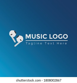 Music or Headphone or Earphone or Sound Logo Design Concept