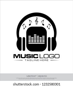 Music Headphone Equalizer Logo Vector Stock Vector (Royalty Free ...