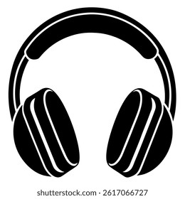 Music headphone icon isolated on white background

