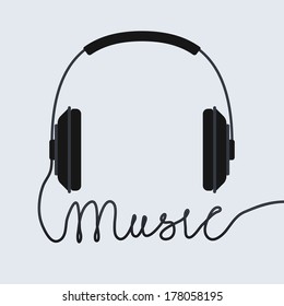 Music headphone icon isolated vector illustration