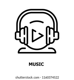 Music Headphone Lifestyle Outline icons.Lifestyle and hobby Concept Thin line icons.