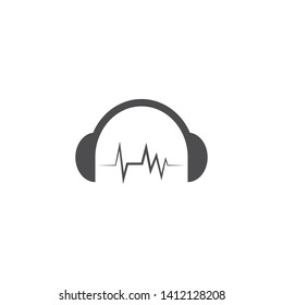 Music headphone logo Vector template