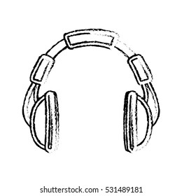 Music headphones device icon vector illustration graphic design