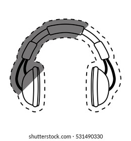 Music headphones device icon vector illustration graphic design