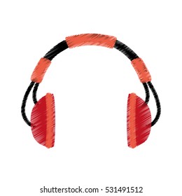 Music headphones device icon vector illustration graphic design