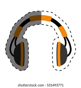 Music headphones device icon vector illustration graphic design