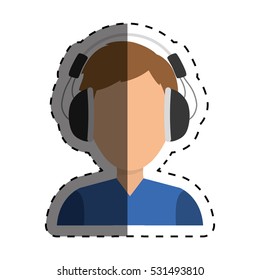 Music headphones device icon vector illustration graphic design