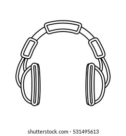 Music headphones device icon vector illustration graphic design