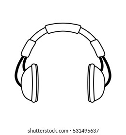 Music headphones device icon vector illustration graphic design