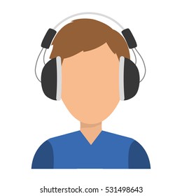 Music headphones device icon vector illustration graphic design