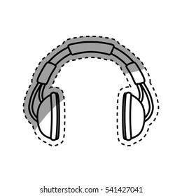 Music headphones device icon vector illustration graphic