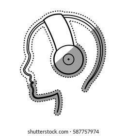 Music headphones device icon vector illustration graphic design