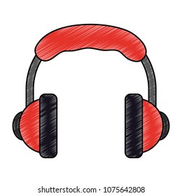 Music headphones device scribble