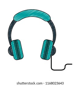 Music headphones device scribble