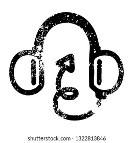 music headphones with devil tail icon symbol
