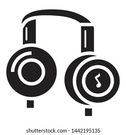 Music headphones icon. Simple illustration of music headphones vector icon for web design isolated on white background