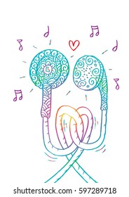  Music headphones sketch
