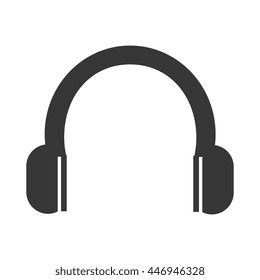 Music headphones technology device, vector illustration graphic.