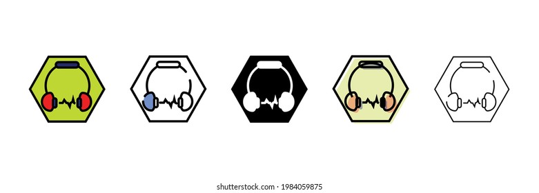 music headphones vector type icon