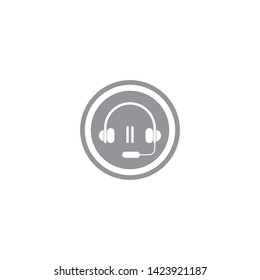 Music headset logo design template element vector