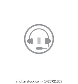 Music headset logo design template element vector
