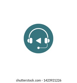 Music headset logo design template element vector