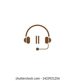 Music headset logo design template element vector