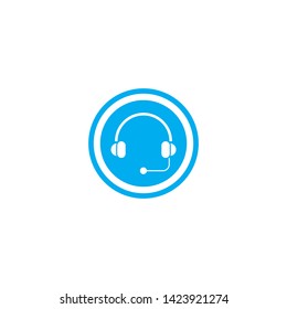 Music headset logo design template element vector