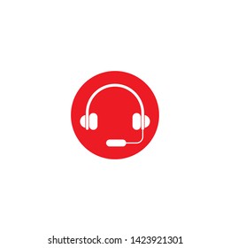 Music headset logo design template element vector