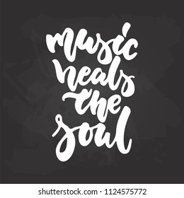 Music Heals Soul Hand Drawn Musical Stock Vector (Royalty Free) 1124575772