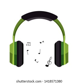 Music heaphones eletronic devices cartoon isolated vector illustration graphic design