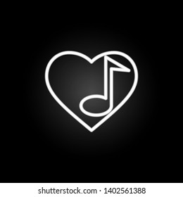 music heart  neon icon. Elements of Heartbeat set. Simple icon for websites, web design, mobile app, info graphics