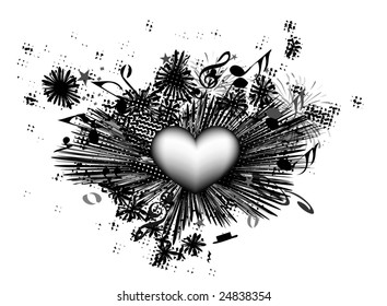 music heart theme