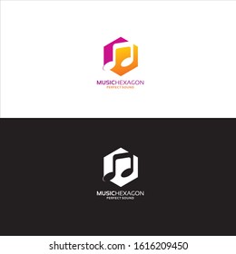 Music Hexagon Logo in Vector