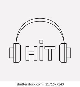 Music hit icon line element. Vector illustration of music hit icon line isolated on clean background for your web mobile app logo design.
