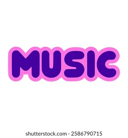 music hobby sticker fashion trendy cool vector illustration template design