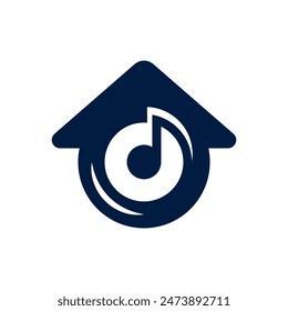 The Music Home logo combines home elements and musical notes in a simple and elegant design. This logo is perfect for depicting a harmonious and inspiring atmosphere