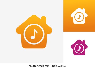 Music Home Logo Template Design Vector, Emblem, Design Concept, Creative Symbol, Icon