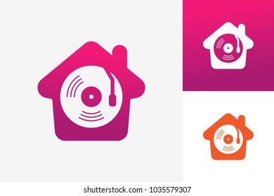 Music Home Logo Template Design Vector, Emblem, Design Concept, Creative Symbol, Icon