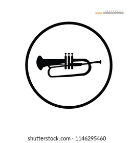 Music horn icon. Vector illustration.