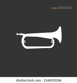 Music horn icon. Vector illustration.
