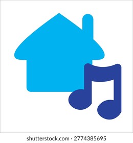 music house icon. simple colored vector