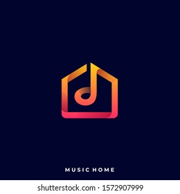 Music House Illustration Vector Template. Suitable for Creative Industry, Multimedia, entertainment, Educations, Shop, and any related business