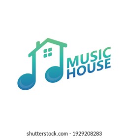Music house logo template design