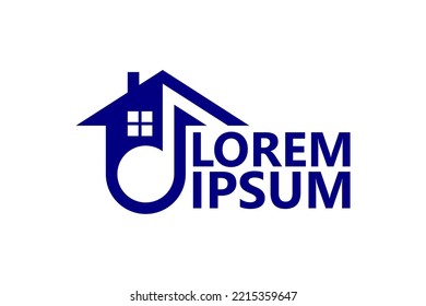 Music house logo template design vector