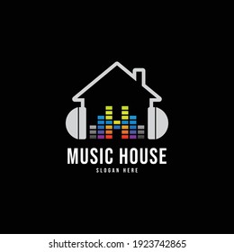 Logo-Vorlage für Musik-Haus, Vektorgrafik