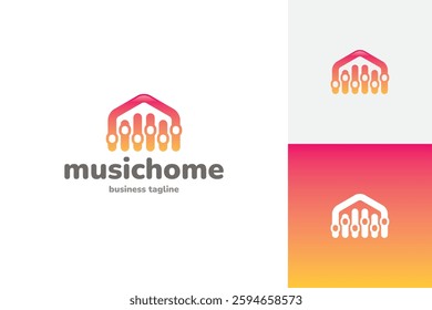 music house vector logo design